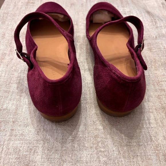 Caron Callahan Ellie Mary Jane Suede Ballet Flats‎ Mulberry Burgundy Size 40.5 - Picture 5 of 11